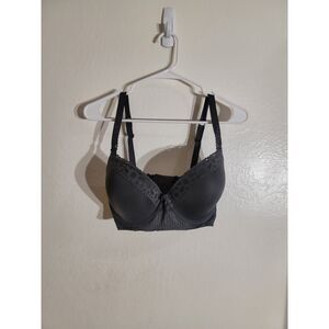 EUC Aerie 34DDD Black Lined Real Happy Demi Lined Underwire Lace Bra 4 Hook Back